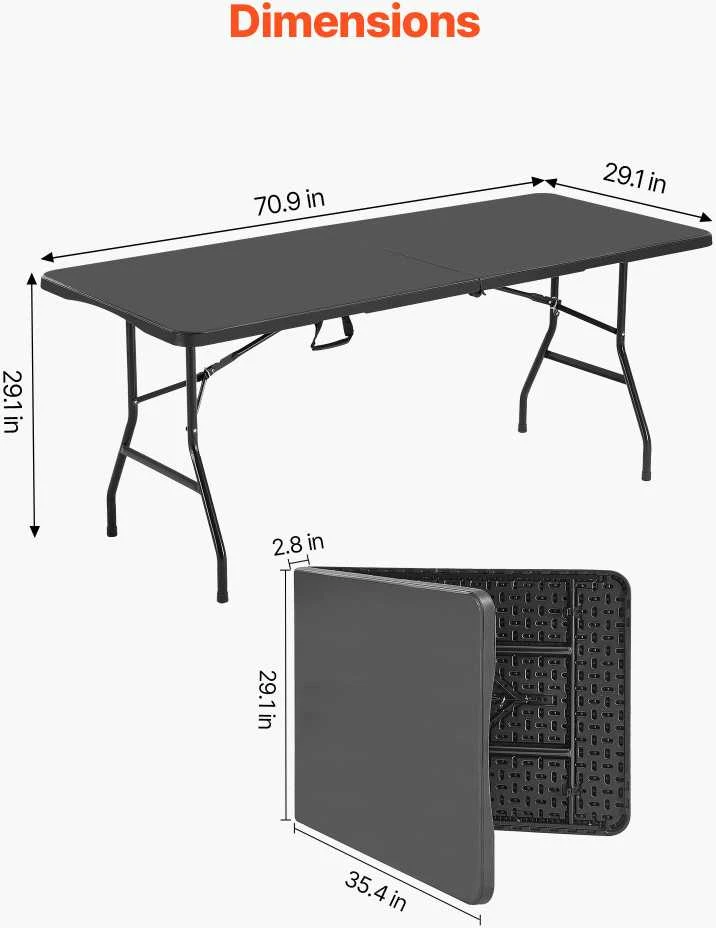 VEVOR 180 cm plastikinis sulankstomas stalas