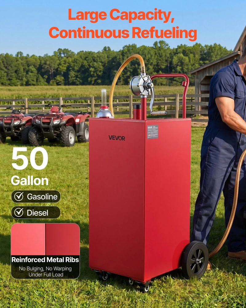 VEVOR 189,3 l kuro vežimėlis su rankine pompa