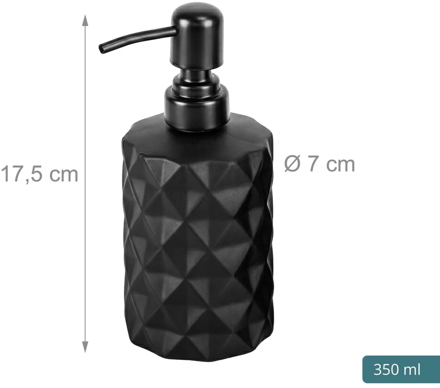 Relaxdays 2 juodi muilo dozatoriai 350 ml