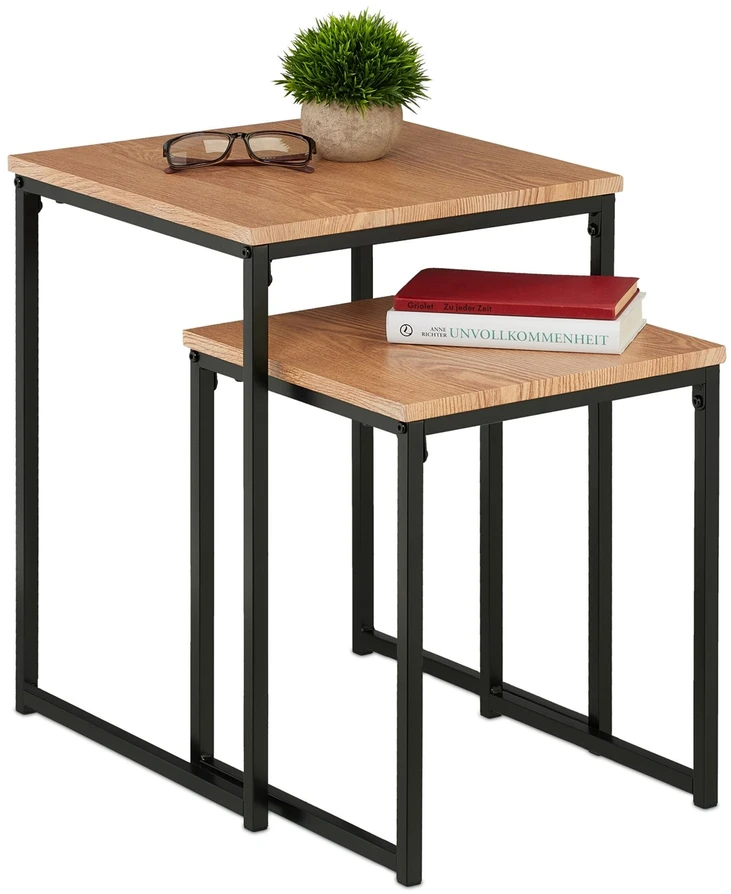 Relaxdays 2 šoninių staliukų rinkinys