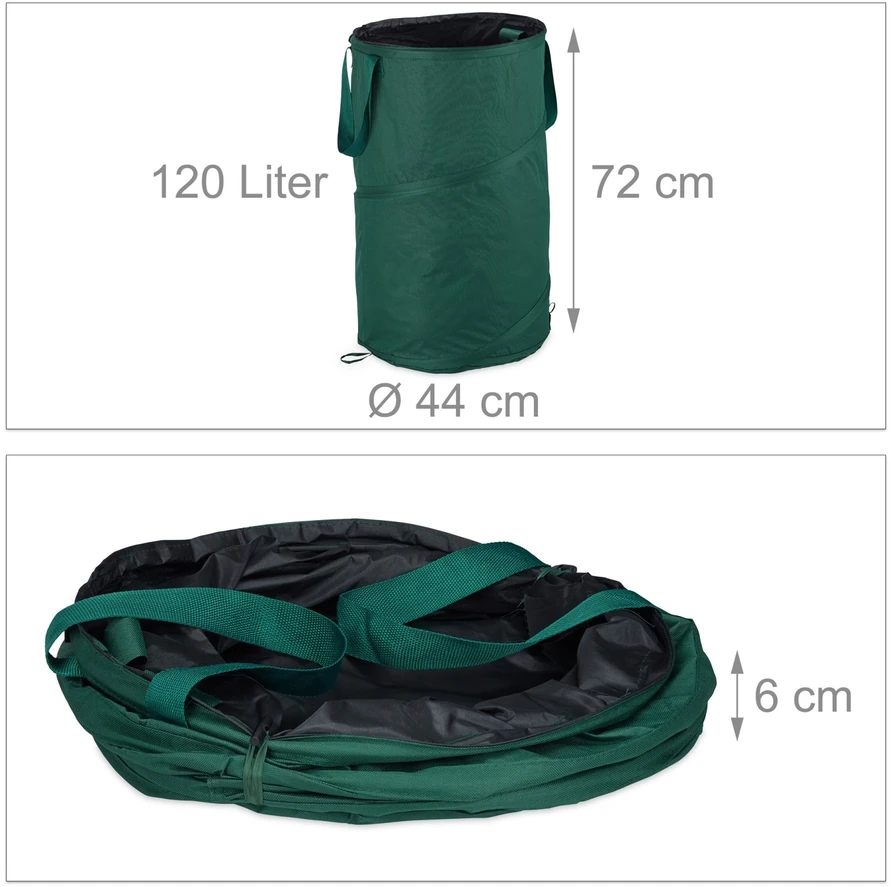 Relaxdays 2 sulankstomų iššokančių sodo maišų rinkinys 120 L