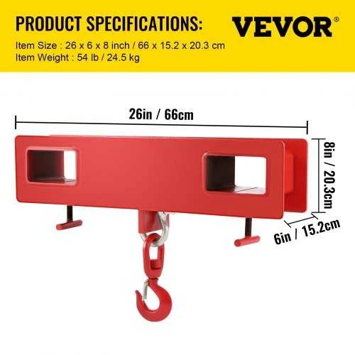 VEVOR 2 tonų krautuvo kėlimo kablis 2000 kg talpa