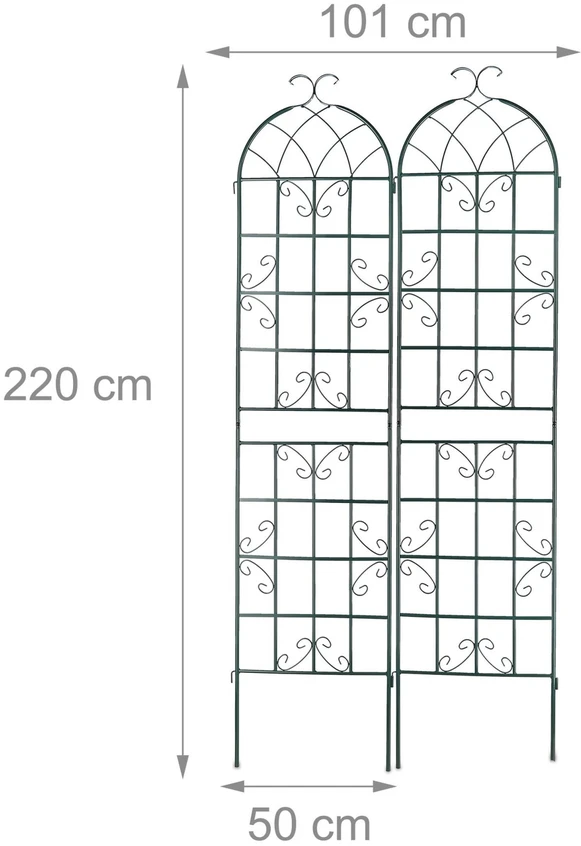 Relaxdays 2 vnt. grotelių rinkinys 220 cm