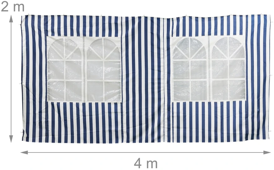 Relaxdays 2 vnt. pavėsinės šoninių sienelių rinkinys, mėlynos juostos