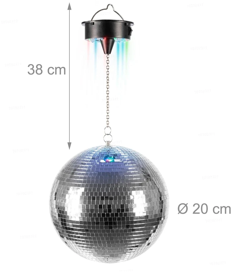 Relaxdays 20 cm disko rutulys su šviesa ir varikliu