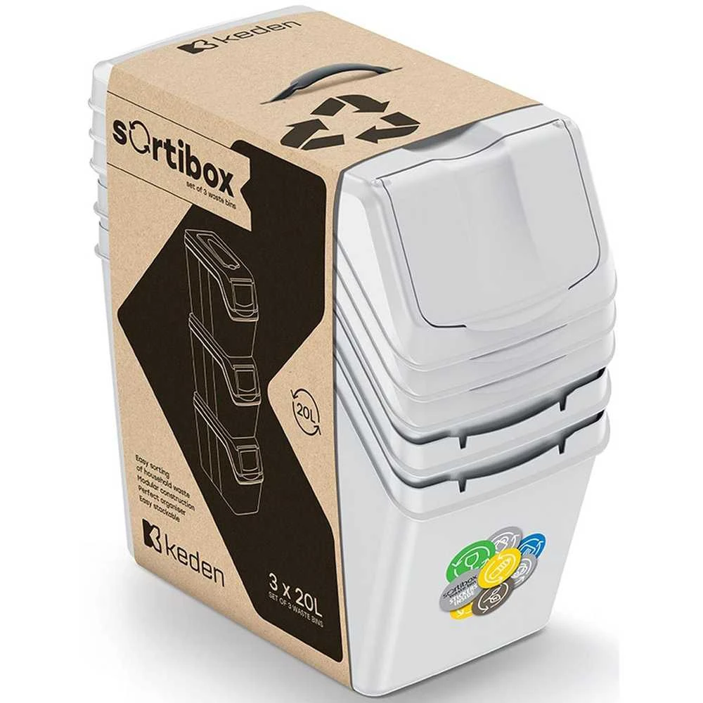 Prosperplast 20 l šiukšliadėžės rinkinys, 3 vnt.