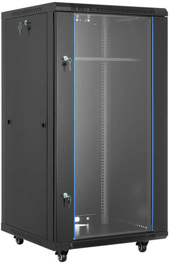 VEVOR 22U tinklo spinta su stiklo durimis 600 mm