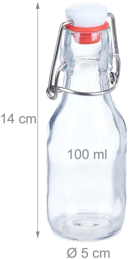 Relaxdays 24 buteliukų su užsegamu kamščiu rinkinys 100 ml