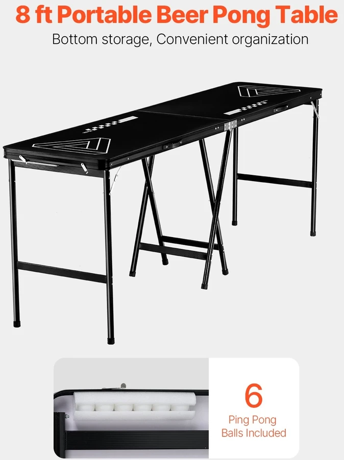 2,4 m nešiojamas alaus pong stalas