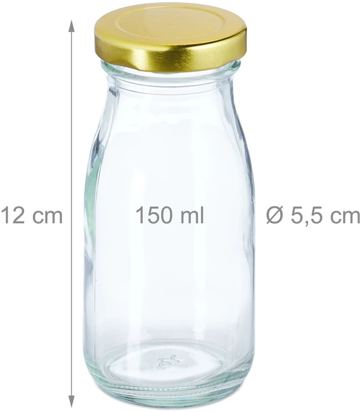 Relaxdays 24 mažų stiklinių buteliukų rinkinys 150 ml