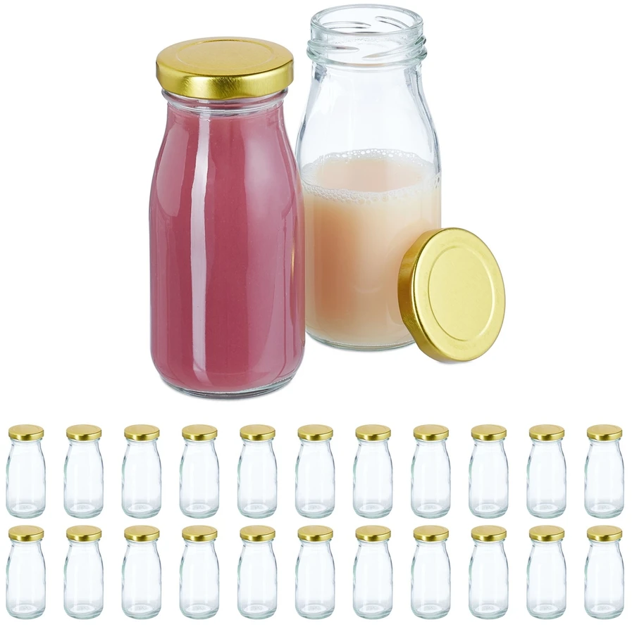 Relaxdays 24 mažų stiklinių buteliukų rinkinys 150 ml