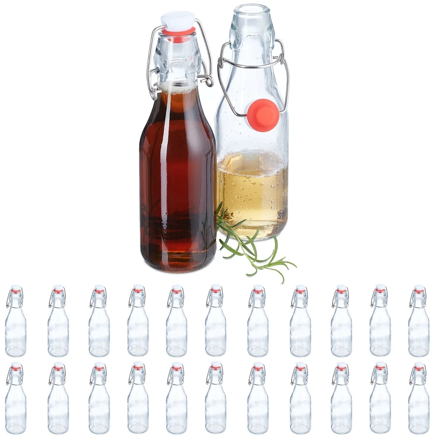 Relaxdays 24 svirtele uždaromų buteliukų rinkinys 250 ml