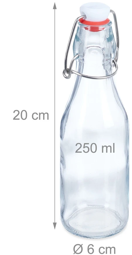 Relaxdays 24 svirtele uždaromų buteliukų rinkinys 250 ml