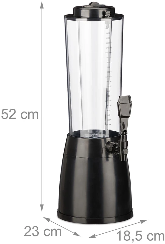 Relaxdays 2,5 L alaus bokštas su kraneliu