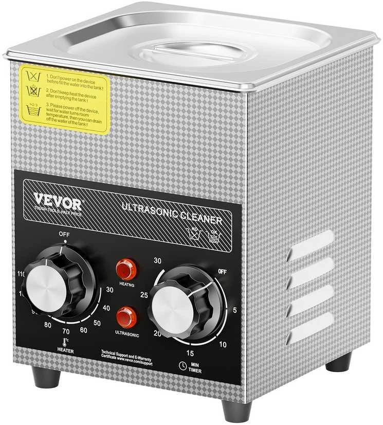 VEVOR 2l ultragarsinis valytuvas su kaitinimu ir laikmačiu