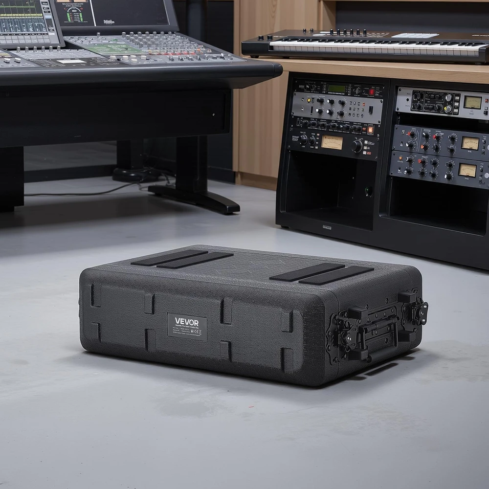 VEVOR 2U rack dėklas, mikrofonų skyriai
