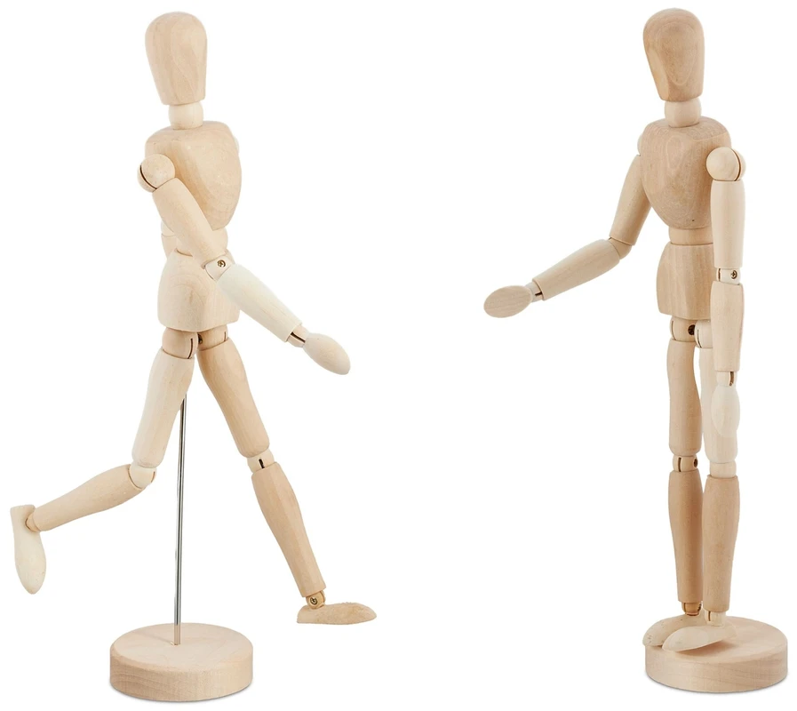 Relaxdays 2x medinis manekenas 30cm