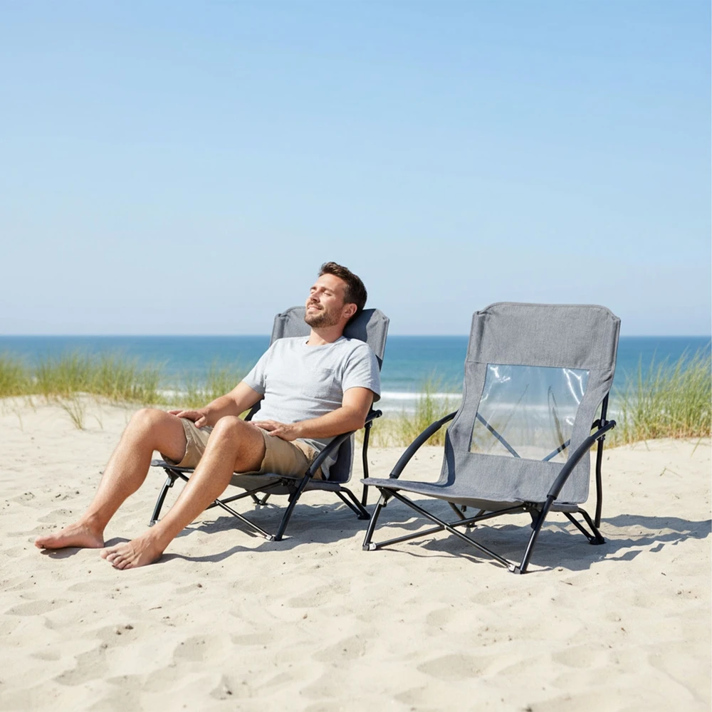 Relaxdays 2x sulankstomos paplūdimio kėdės