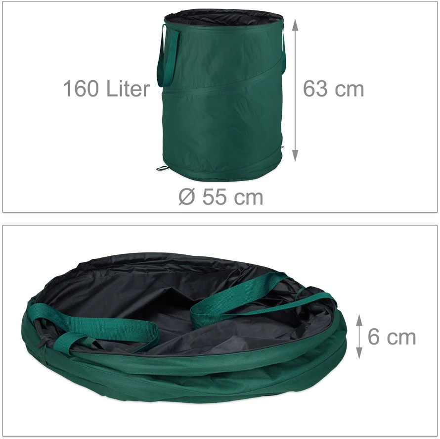 Relaxdays 3 dalių iššokančių sodo maišų rinkinys 160 L