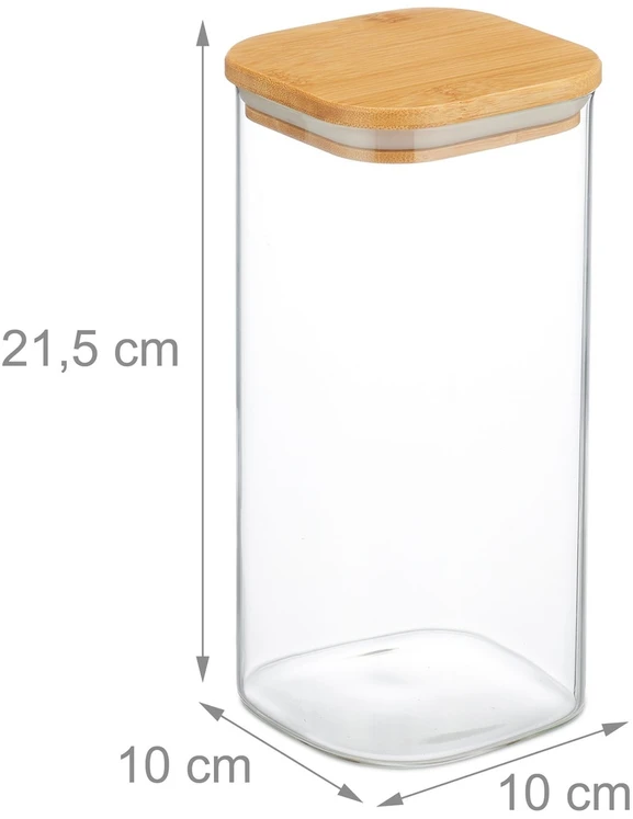 Relaxdays 3 laikymo indelių su dangteliais rinkinys 1500 ml