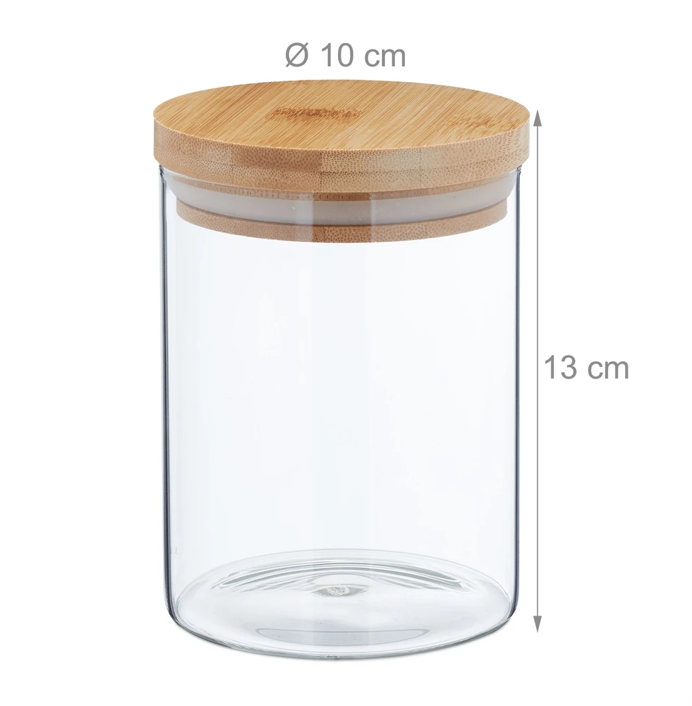 Relaxdays 3 laikymo indelių su dangteliu rinkinys 650 ml