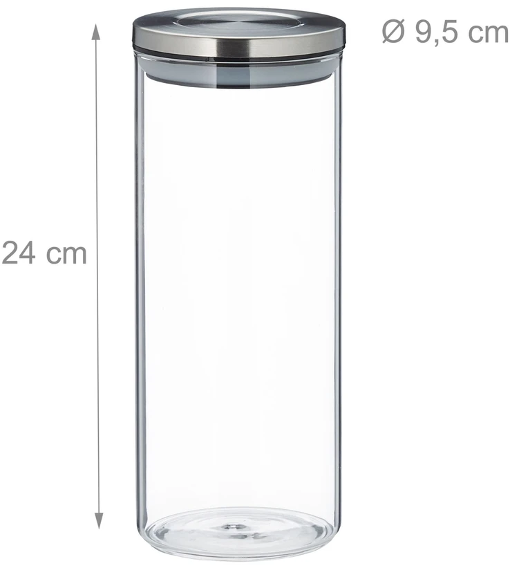 Relaxdays 3 laikymo stiklainių rinkinys 1,5 l