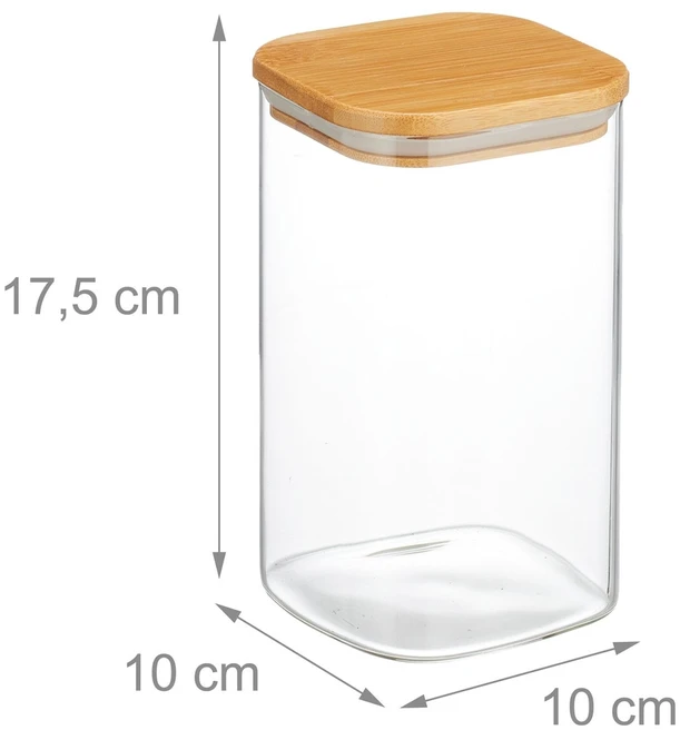 Relaxdays 3 laikymo stiklainių su dangteliais rinkinys 1200 ml