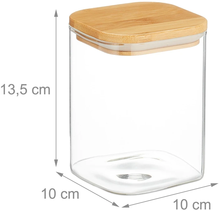 Relaxdays 3 laikymo stiklainių su dangteliais rinkinys 900 ml