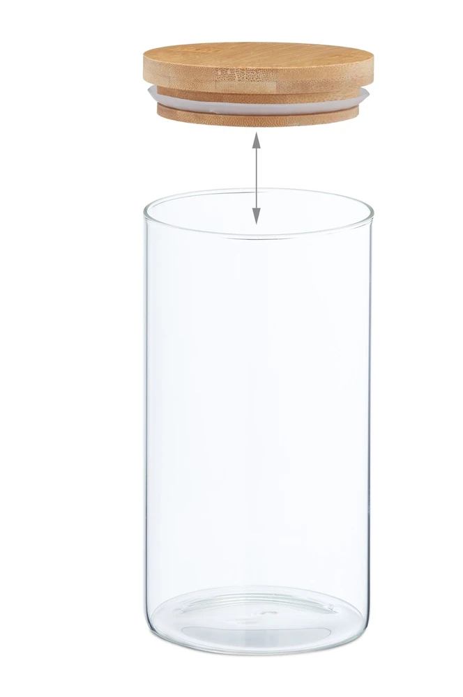 Relaxdays 3 laikymo stiklainių su dangteliais rinkinys 1000 ml