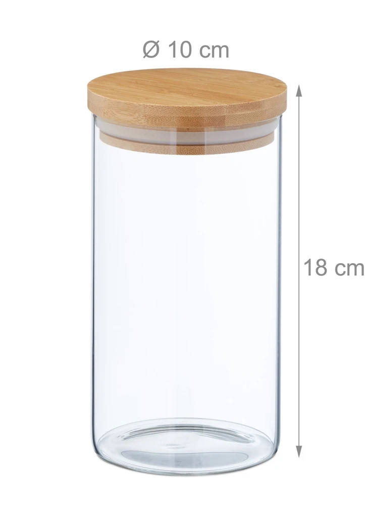 Relaxdays 3 laikymo stiklainių su dangteliais rinkinys 1000 ml