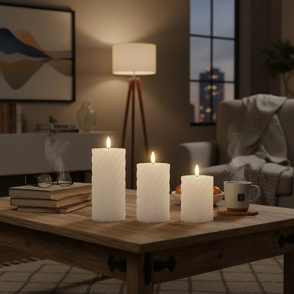Relaxdays 3 LED žvakių rinkinys
