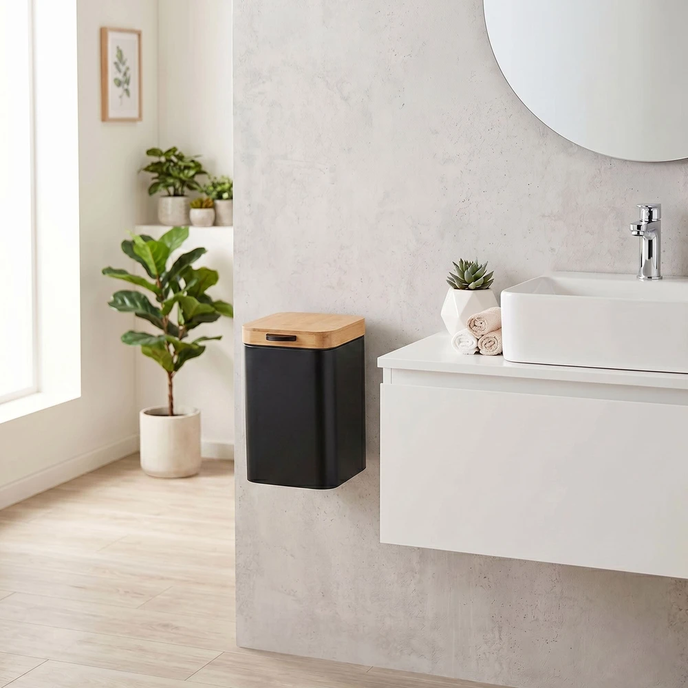Relaxdays 3 litrų prie sienos tvirtinama šiukšliadėžė