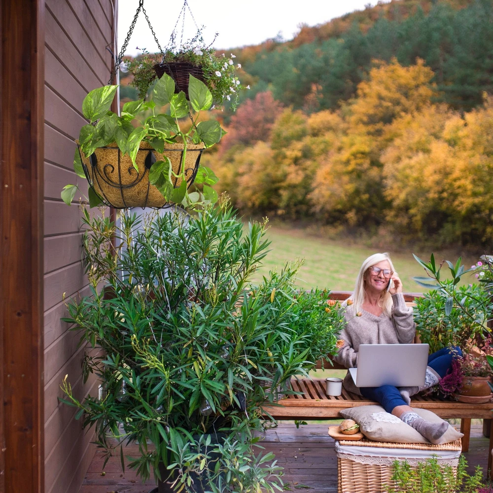 Relaxdays 3 pakabinamų krepšelių su kokoso pluošto įdėklu rinkinys