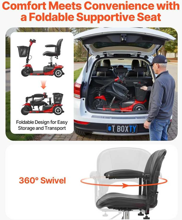 Vevor 3 ratų elektrinis mobilumo motoroleris