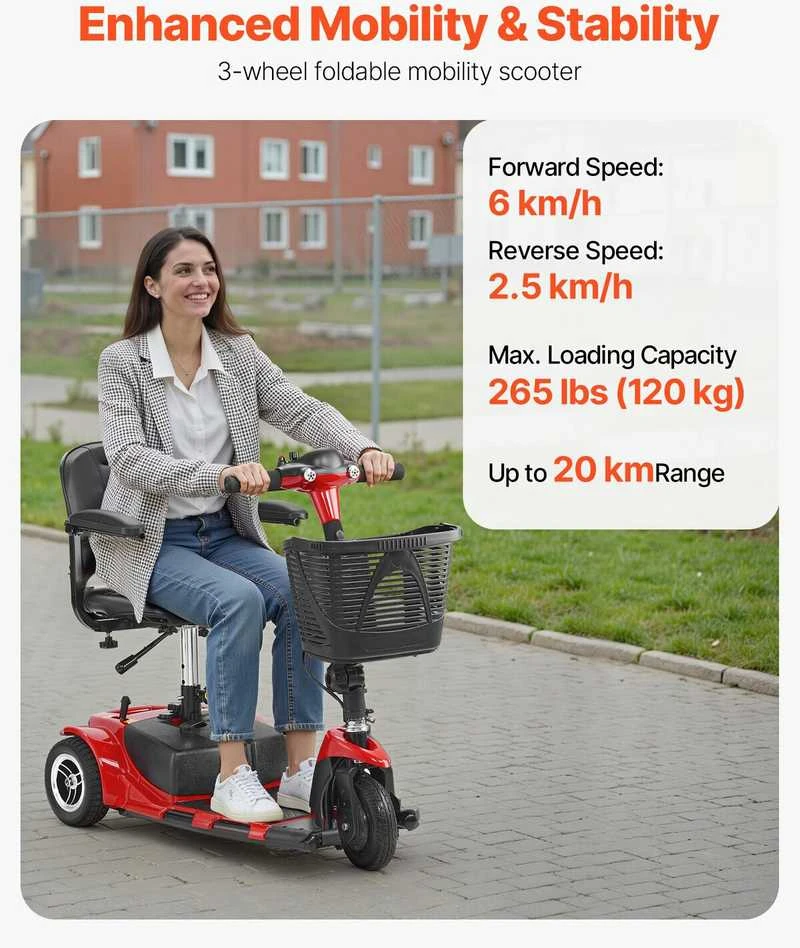 Vevor 3 ratų elektrinis mobilumo motoroleris