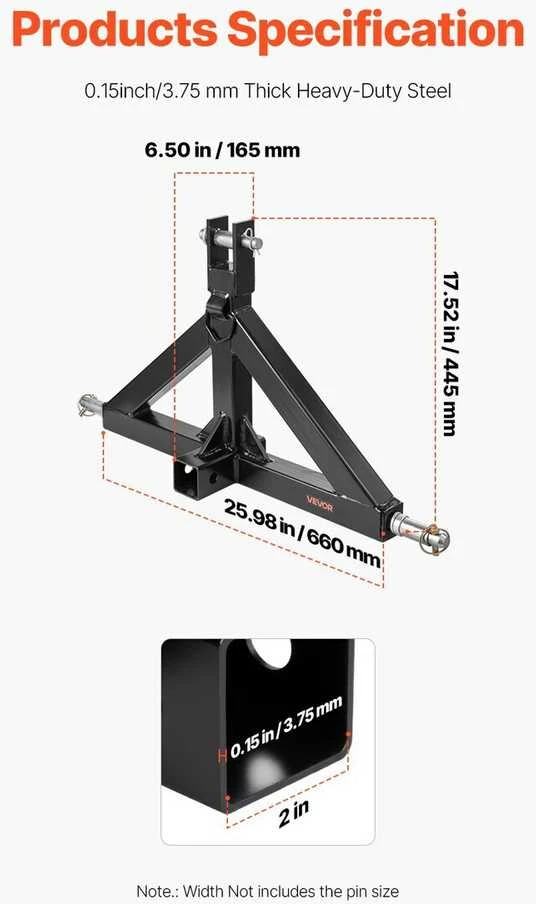 VEVOR 3 taškų gilės laikiklio adapteris 3000 kg