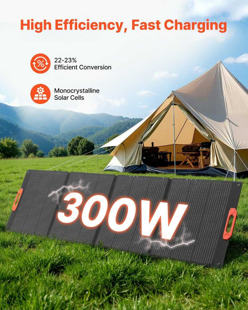 VEVOR 300 W sulankstomas monokristalinis saulės modulis