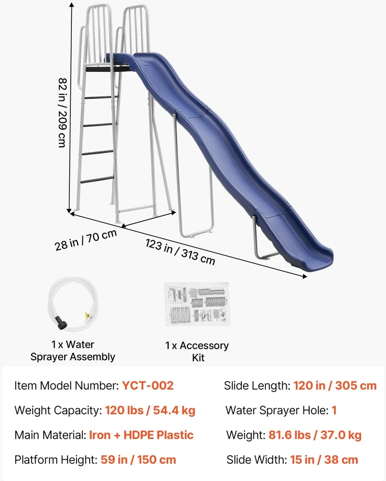 VEVOR 305 cm lauko vandens čiuožykla vaikams
