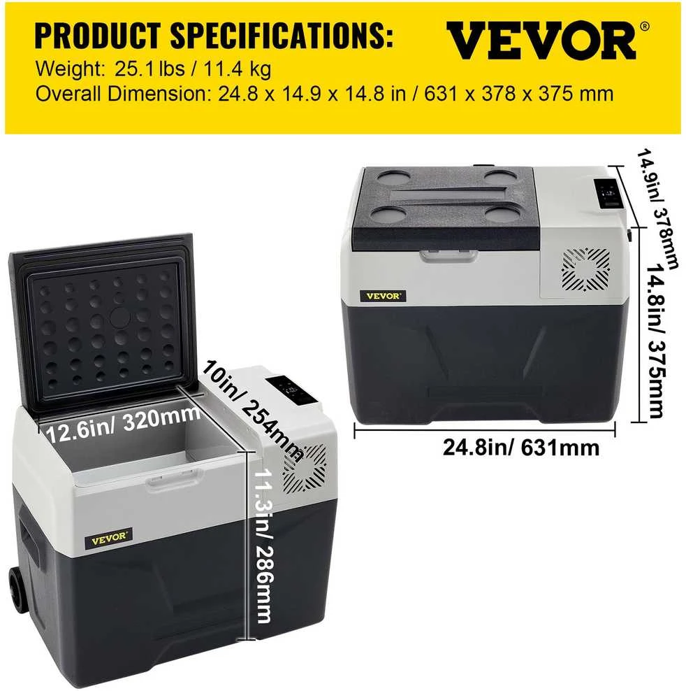 VEVOR 30L automobilinis šaldytuvas su kompresoriumi