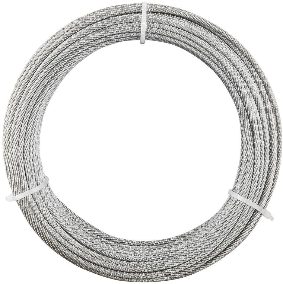 VEVOR 3,18 mm nerūdijančio plieno trosas 30,5 m (7x7)