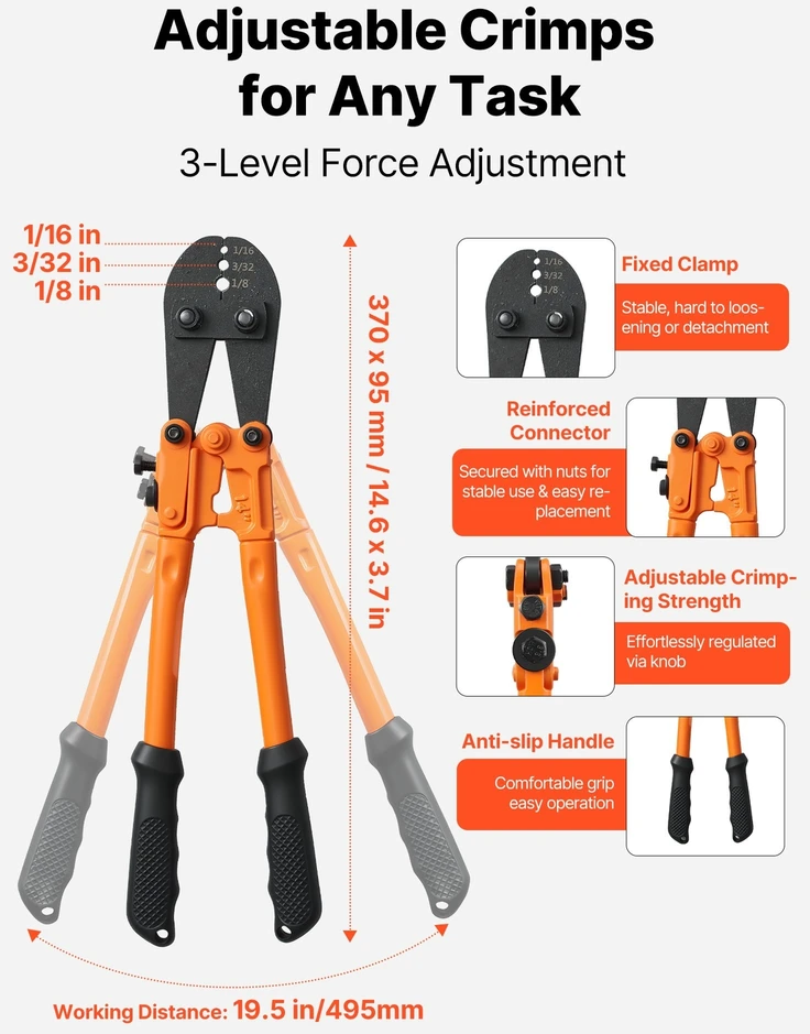 VEVOR 3,18 mm nerūdijančio plieno trosas 30,5 m (7x7)