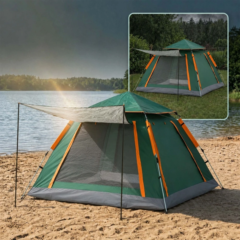 Relaxdays 3–4 asmenų palapinė su tentu