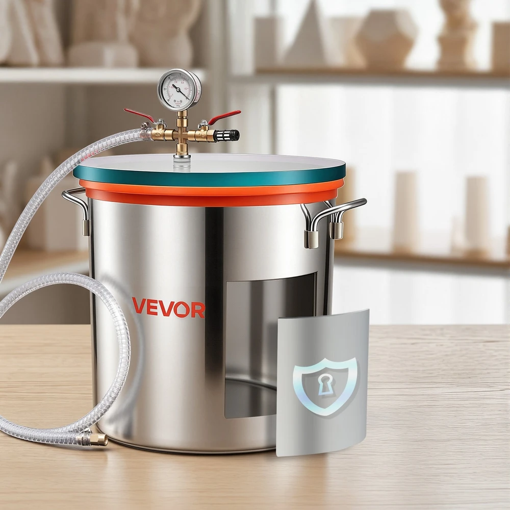 VEVOR 34,1 l vakuuminė degazavimo kamera, nerūdijantis plienas
