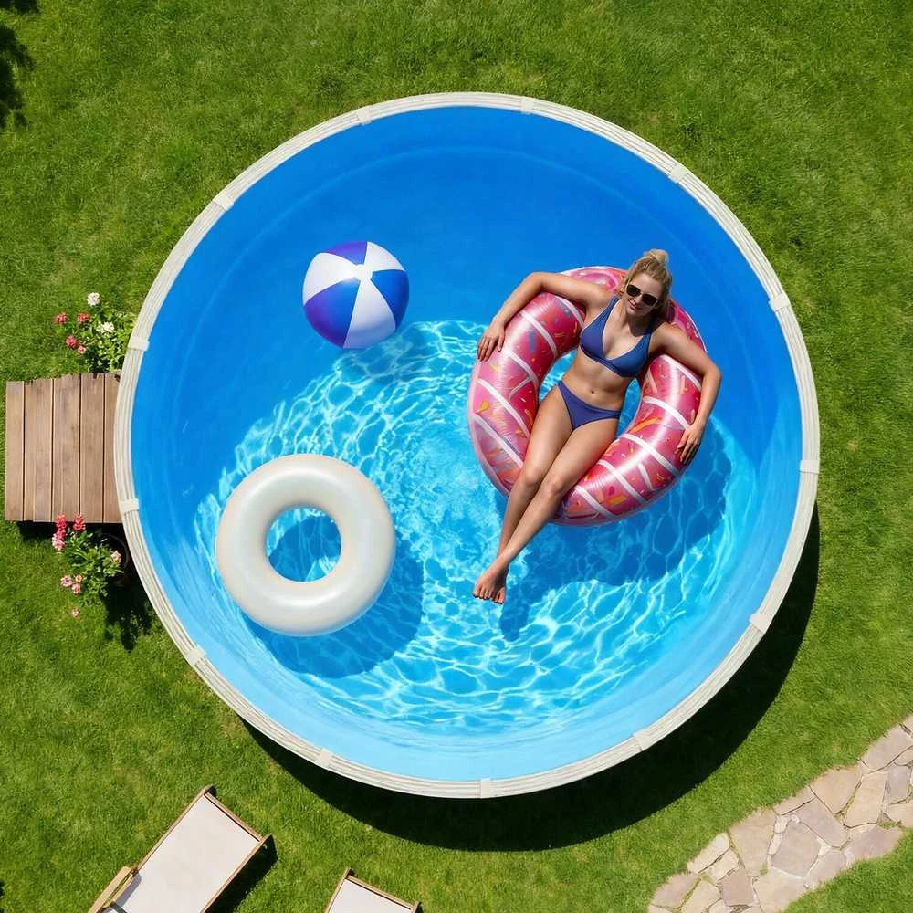 VEVOR 365,7 cm apvalus baseino įklotas 90 cm aukščiui