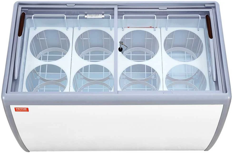 VEVOR 370 L ledų vitrina ir šaldiklis