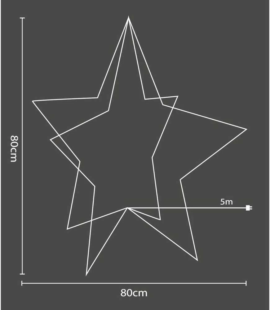 Christmas Decoration 3D dekoratyvinė žvaigždė su 120 LED, 80 cm