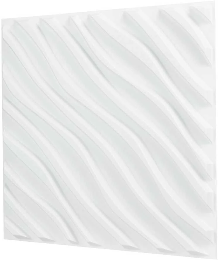 VEVOR 3D sienų plokštės 12 vnt. baltos PVC
