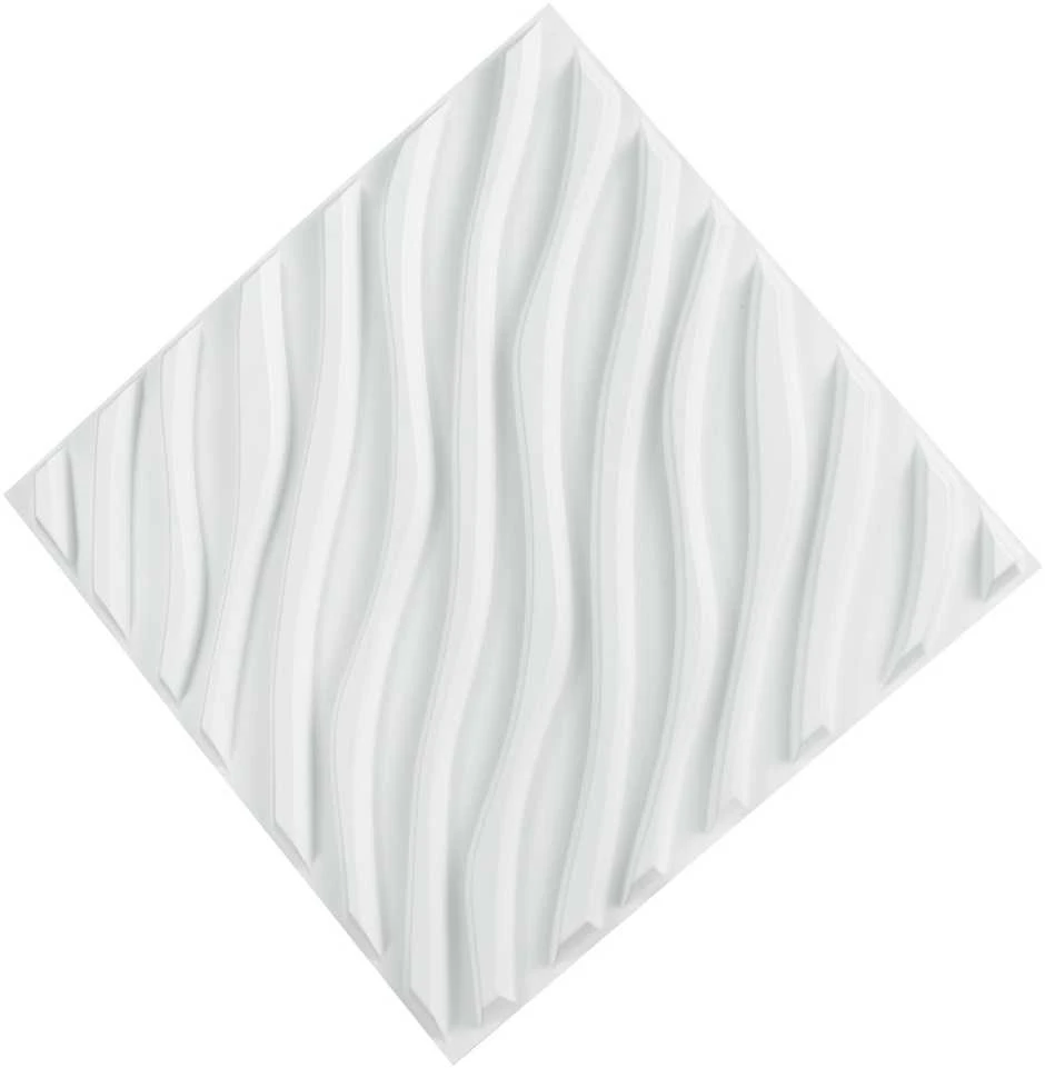 VEVOR 3D sienų plokštės 12 vnt. baltos PVC