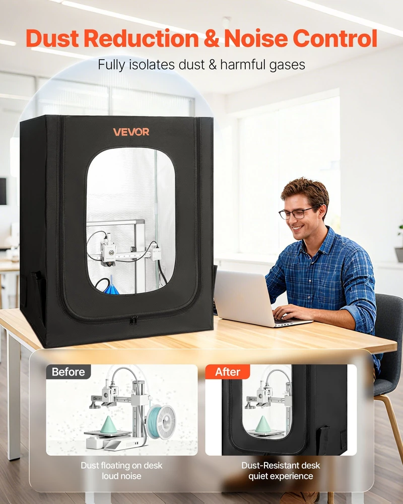 Vevor 3D spausdintuvo apsauga su LED apšvietimu