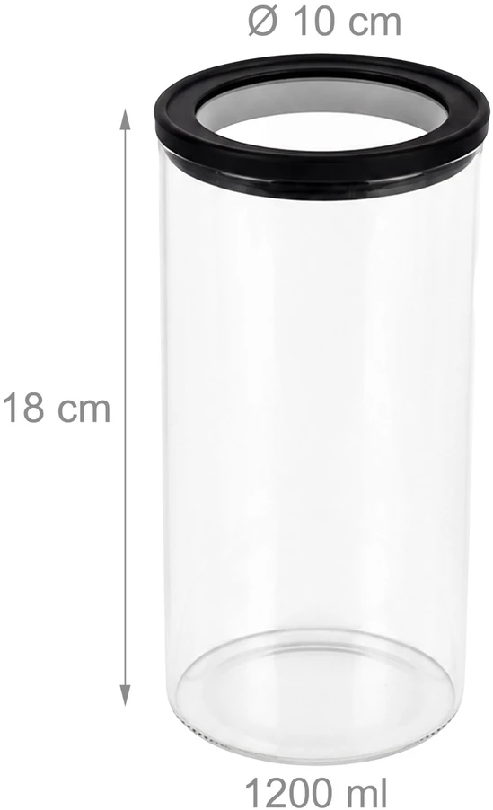 Relaxdays 3x laikymo stiklainiai, 1200 ml